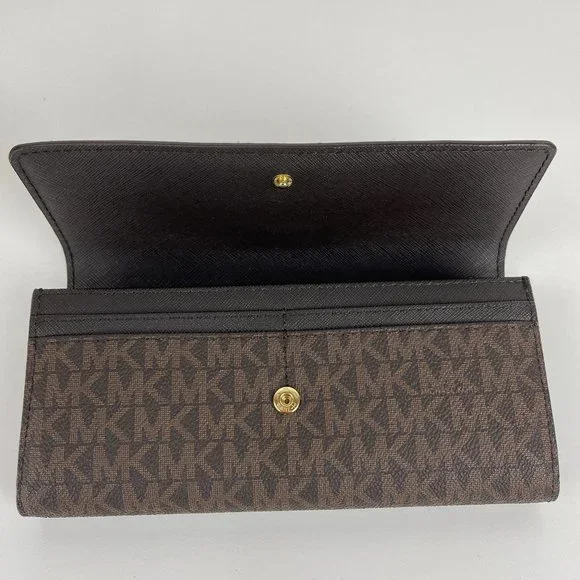 New Michael Kors Coated Canvas Logo Billfold Wallet - Picture 4 of 6